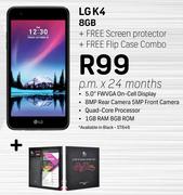 LG K4 8GB + Free Screen Protector & Flip Case Combo