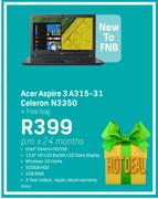Acer Aspire 3 A315-31 Celeron N3350 + Free Bag