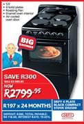 Defy 4 Plate Black 57ltr Compact Stove-DSS509