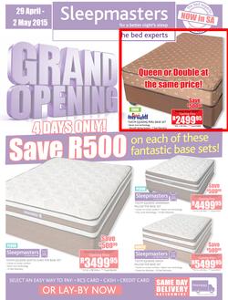Sleepmasters : Grand Opening (29 Apr - 2 May 2015), page 1