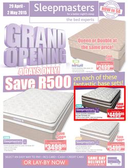Sleepmasters : Grand Opening (29 Apr - 2 May 2015), page 1