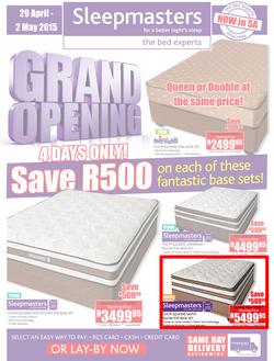Sleepmasters : Grand Opening (29 Apr - 2 May 2015), page 1