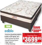 Edblo 152Cm Queen Beryl Euro Top Base Set