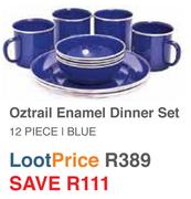 Oztrail Enamel Dinner Set Of 12 Pieces In Blue