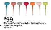 Nortene Plastic Plant Label 15cm x 16 Per Pack 81419920
