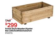 Forest Style Wooden Planter Box L80cm X W40cm X D27cm    81463724