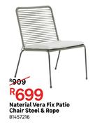 Naterial Vera Fix Patio Chair Steel & Rope 81457216