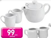 Continental Blanco Teapot Plus 2 Free Creamers