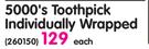 Galerie 5000's Toothpick Individually Wrapped