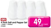 Aro 4 Pack Salt And Pepper Set White Vitrified-Per 4 Pack