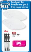 Aro Dinner Plate White-Per 6 Pack