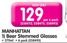 Manhattan Beer Stemmed Glasses 370ml-Per 6 Pack