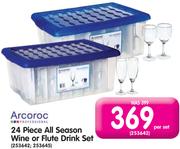 Arcoroc 24 Piece All Season Wine Or Flute Drink Set-Per Set