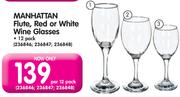 Manhattan Flute, Red Or White Wine Glasses-Per 12 Pack