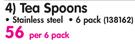 EJS Bistro Stainless Steel Tea Spoons-Per 6 Pack