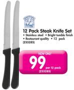 Bakers & Chefs 12 Pack Steak Knife Set-Per 12 Pack