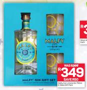 Malfy Con Limone Gin 750ml+2 Glass Gift Pack