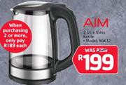 Aim 2Ltr Glass Kettle AGK12