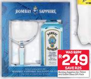 Bombay Sapphire Gin And Goblet Glass Gift Pack-750ml