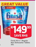Finish All In 1 Regular Max Dishwasher Tablets-56s