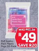 PnP Jumbo Pack Plastic Pegs 50 Pack
