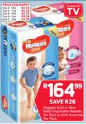 Huggies Gold Or New Baby Disposable Nappies For Boys Or Girls Assorted-Per Pack