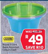 Addis Round 9Ltr Basin Assorted Colours-Each