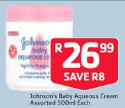 Johnson's Baby Aqueous Cream Assorted 500ml-Each