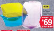 Addis 17Ltr Rectangular Basin Assorted Colours-Each