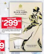 Johnnie Walker Black Label Blended Scotch Whisky 750ml And 2 Glass Pack