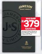 Jameson Select Reserve Irish Whiskey 750ml And 2 Glass Gift Pack