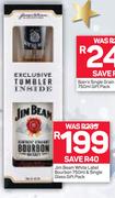 Jim Beam White Label Bourbon 750ml & Single Glass Gift Pack