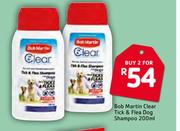 Bob Martin Clear Tick & Flea Dog Shampoo-2 x 200ml