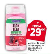 Marltons Tick & Flea Shampoo For Dogs & Cats-250ml Each