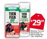 Marltons Tick & Flea Powder Or Dip For Dogs & Cats-100g Each