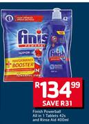 Finish Power Ball All In 1 Tablets-42s & Rinse Aid-400ml