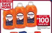 Johnson & Johnson Savlon Antiseptic Liquid-3 x 750ml 