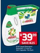 Ariel Liquid Detergent Assorted-1.5Ltr Or 3 In 1 Capsules-15s Each