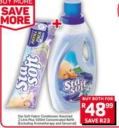 Sta Soft Fabric Conditioner Assorted-2Ltr Plus Concentrated Refill-500ml Both For