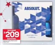 Absolut Vodka 750ml And 2 Glass Pack