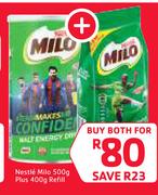 Nestle Milo-500g Plus-400g Refill-Both For