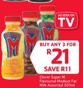 Clover Super M Flavoured Medium Fat Milk Assorted-3 x 300ml