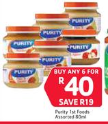 Purity 1st Foods Assorted-6 x 80ml