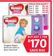 Huggies Nappy Pants For Girls Or Boys Size 5-32s