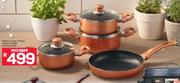 Modern Living 7 Piece Copper Coated Cookware Set