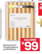 Bamboo Earth Chopping Board And Knife Set