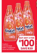Comfort Concentrated Fabric Conditioner Assorted-3 x 800ml