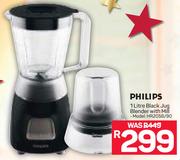 Philips 1Ltr Black Jug Blender With Mill(HR2056/90)
