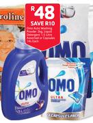 Omo Auto Washing Powder 2kg, Liquid Detergent 1.5Ltr Assorted Or Capsules 14's-Each