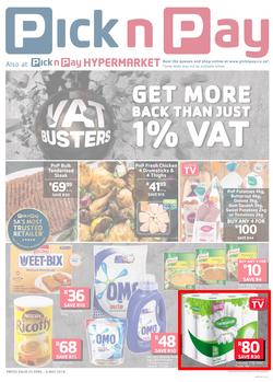 Pick n Pay KZN  : VAT Busters (23 Apr - 06 May 2018), page 1